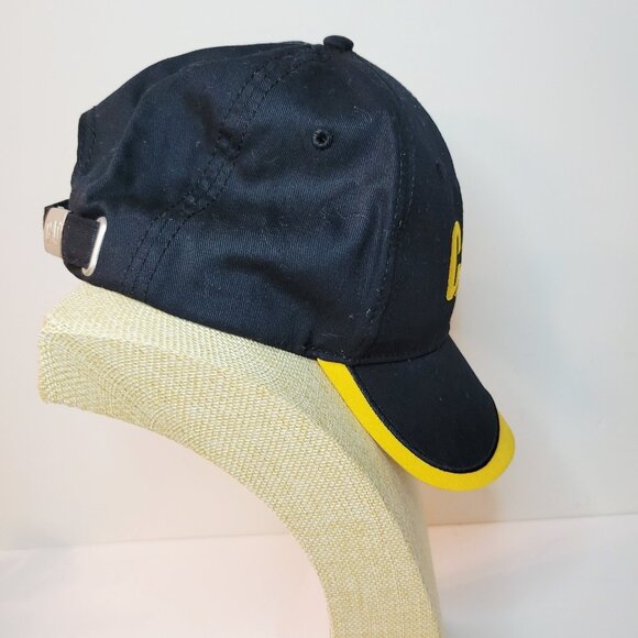 CAT Caterpillar Hat - Black Cap Embroidered Buckle Strap Adjustable - Picture 3 of 6